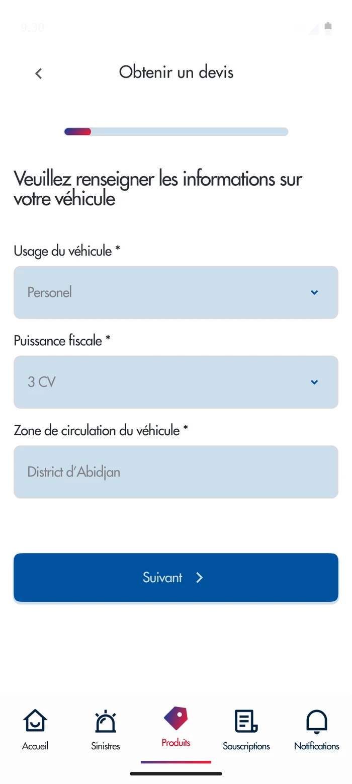 Informations sur le v&eacute;hicule&nbsp;: usage, puissance fiscale, zone de circulation